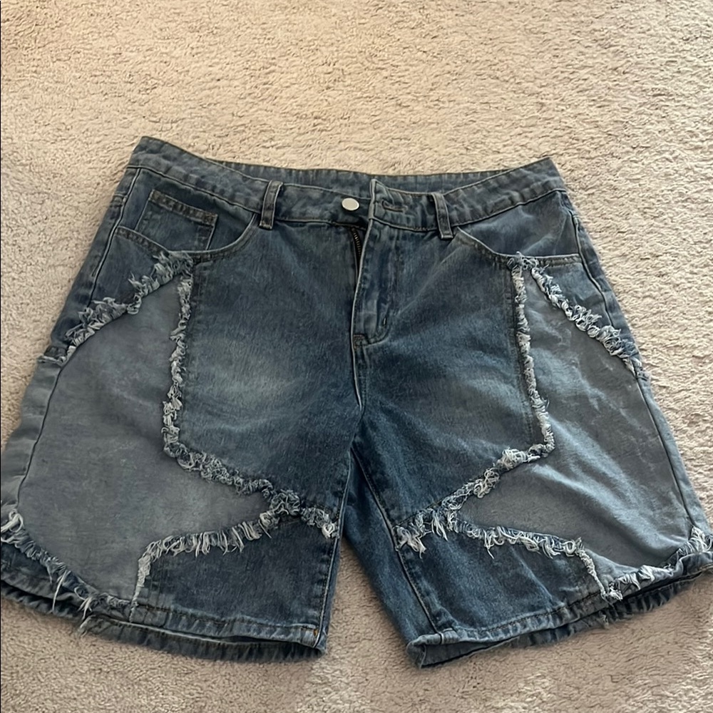 Distressed Denim Unisex Shorts